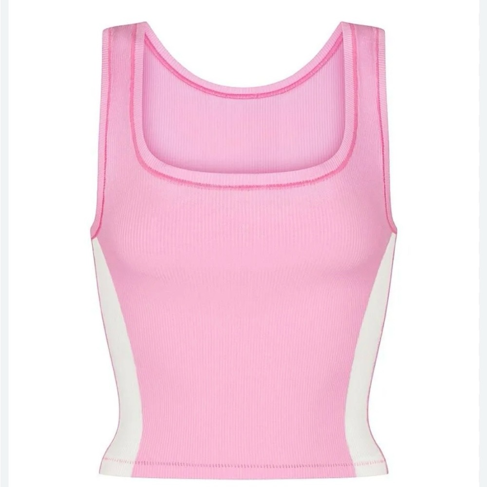 SKIMS Cotton Rib Tank Top - Bubblegum Multi